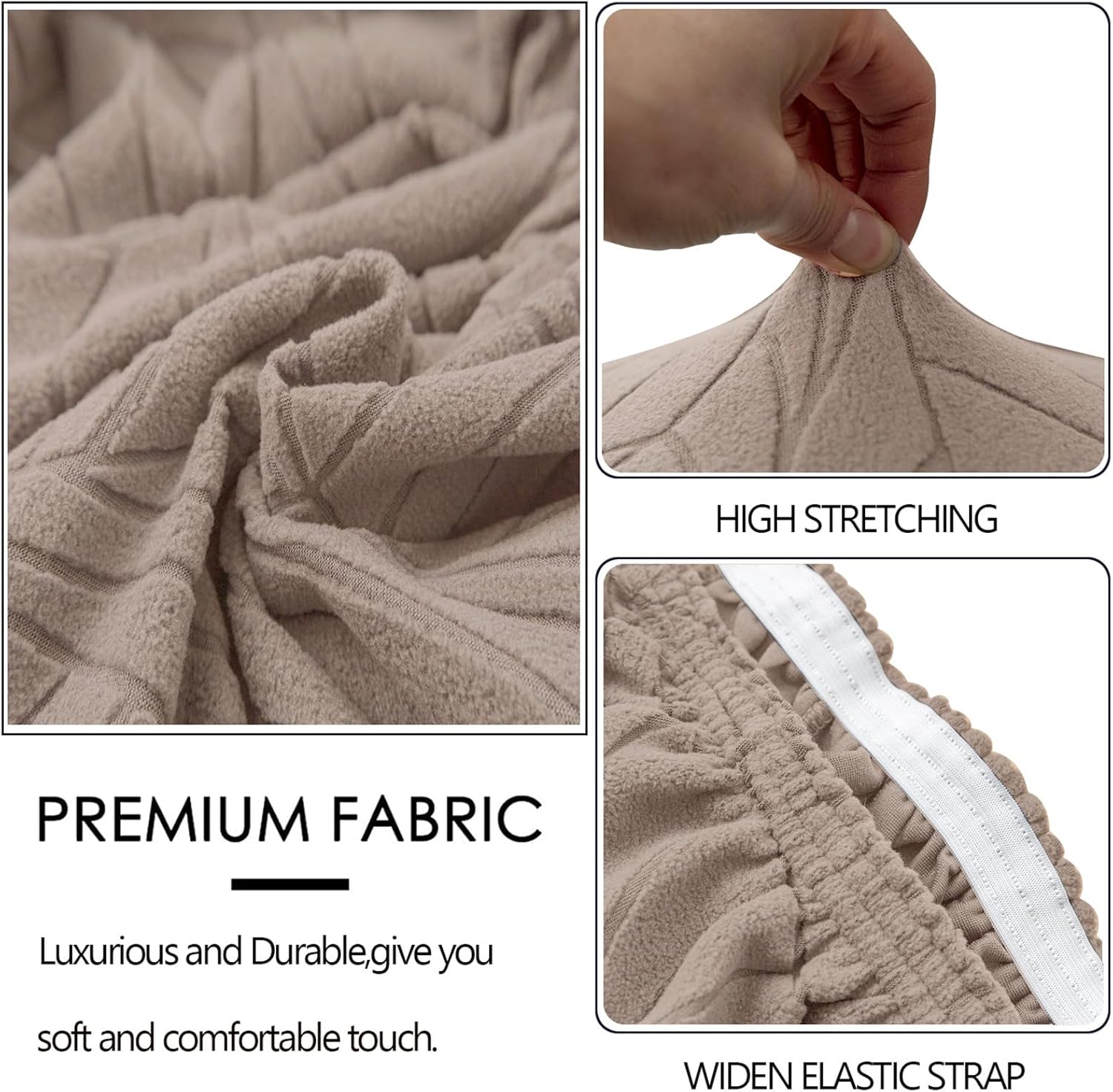 Dining Chair Covers, Wingback Side Chair Cover, Dining Chair Slipcover Stretch, Wing Chair Slipcover Chair Protector Seat Cover (Sand Color,Set of 4)