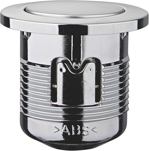 GROHE 37115PI0 Push Button and Rosette (Original Replacement Part, Robust, Durable, Box Contents: 5 Years), Matt Chrome/Chrome