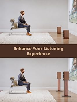 70cm Speaker Stand Retro-style Highly Supportive Speaker Stands Wood Grain Soundbar Bracket under TV for Home Theaters with Sand Filling Tuning Function Set of 2 Floor Stands