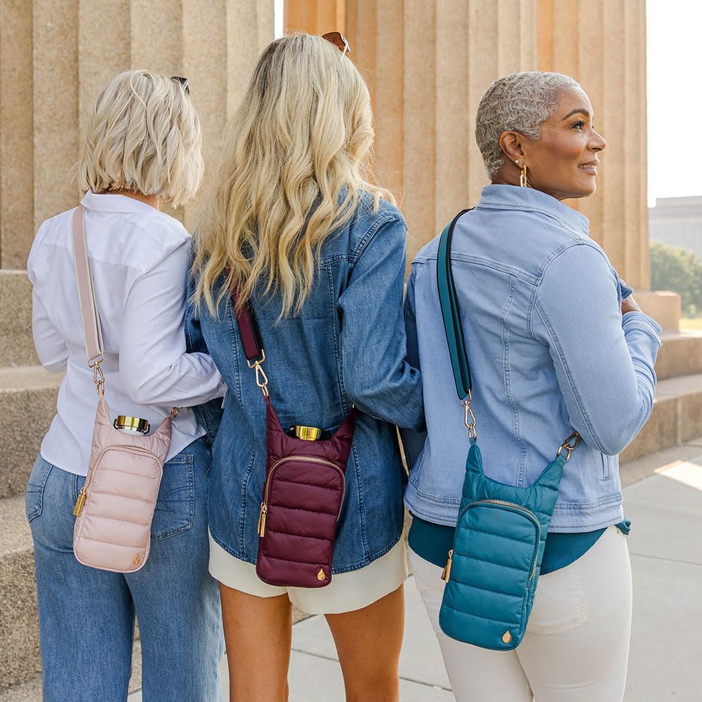 Original HydroBag Fits Up to 32 oz Water Bottle Holder with Strap – Hands-Free Crossbody Water Bottle Carrier Bag with Phone Pocket