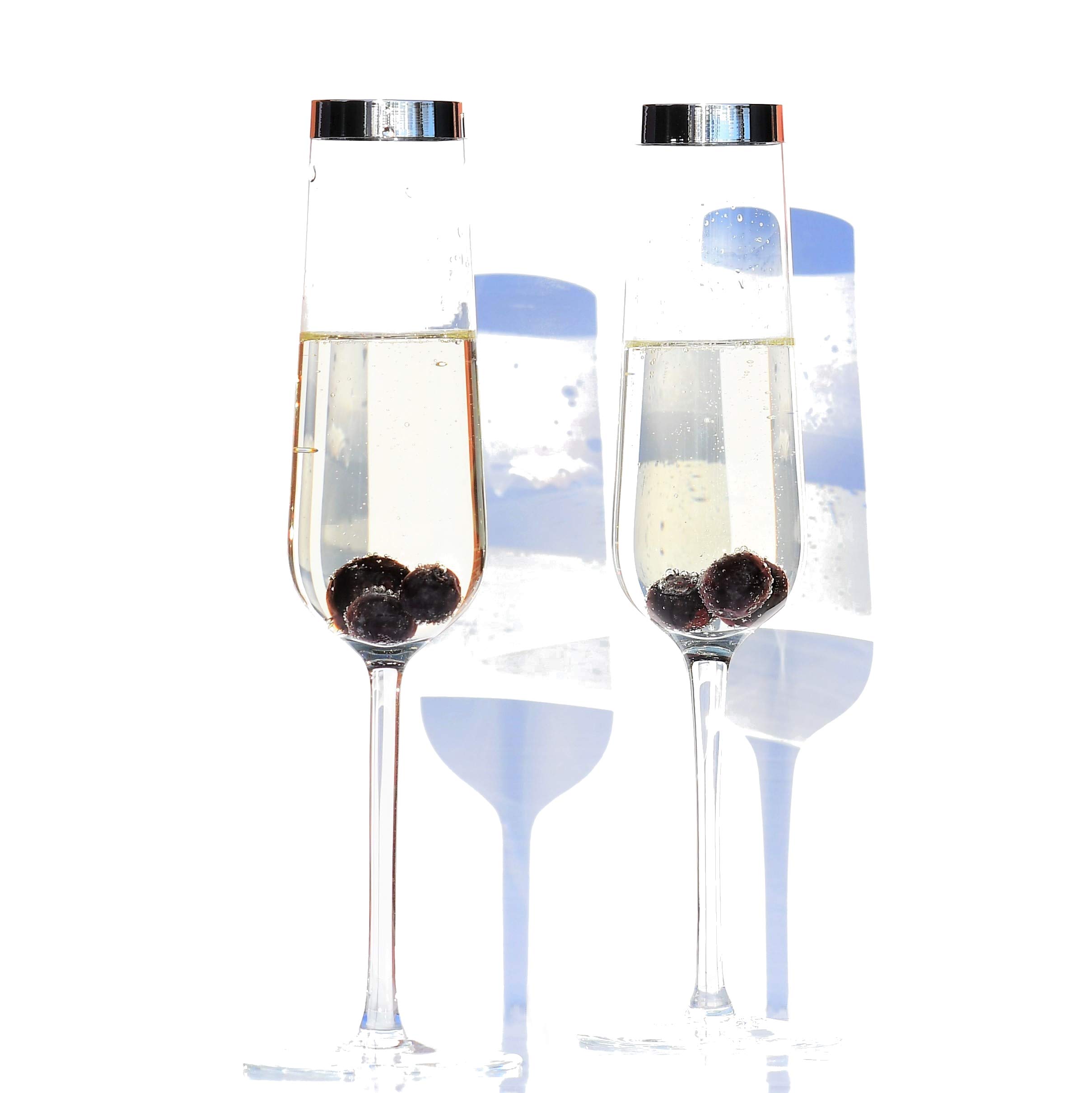 Flûtes à champagne avec bordure argentée lot de 2 verres élégants pour vos réceptions