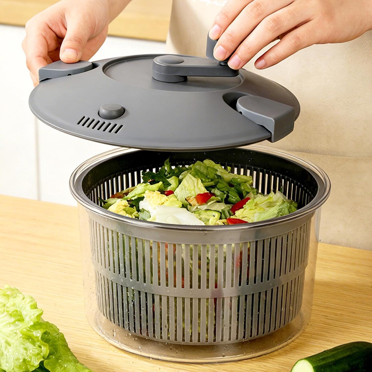 Fruit Chopper, Manual Shredder Design, 23.5x23.5x15.5cm, Veggie Food Chopper, Cutter Cheese Kitchen Tool, Versatile Food Dicer Basket, For Kitchen Home Cooking