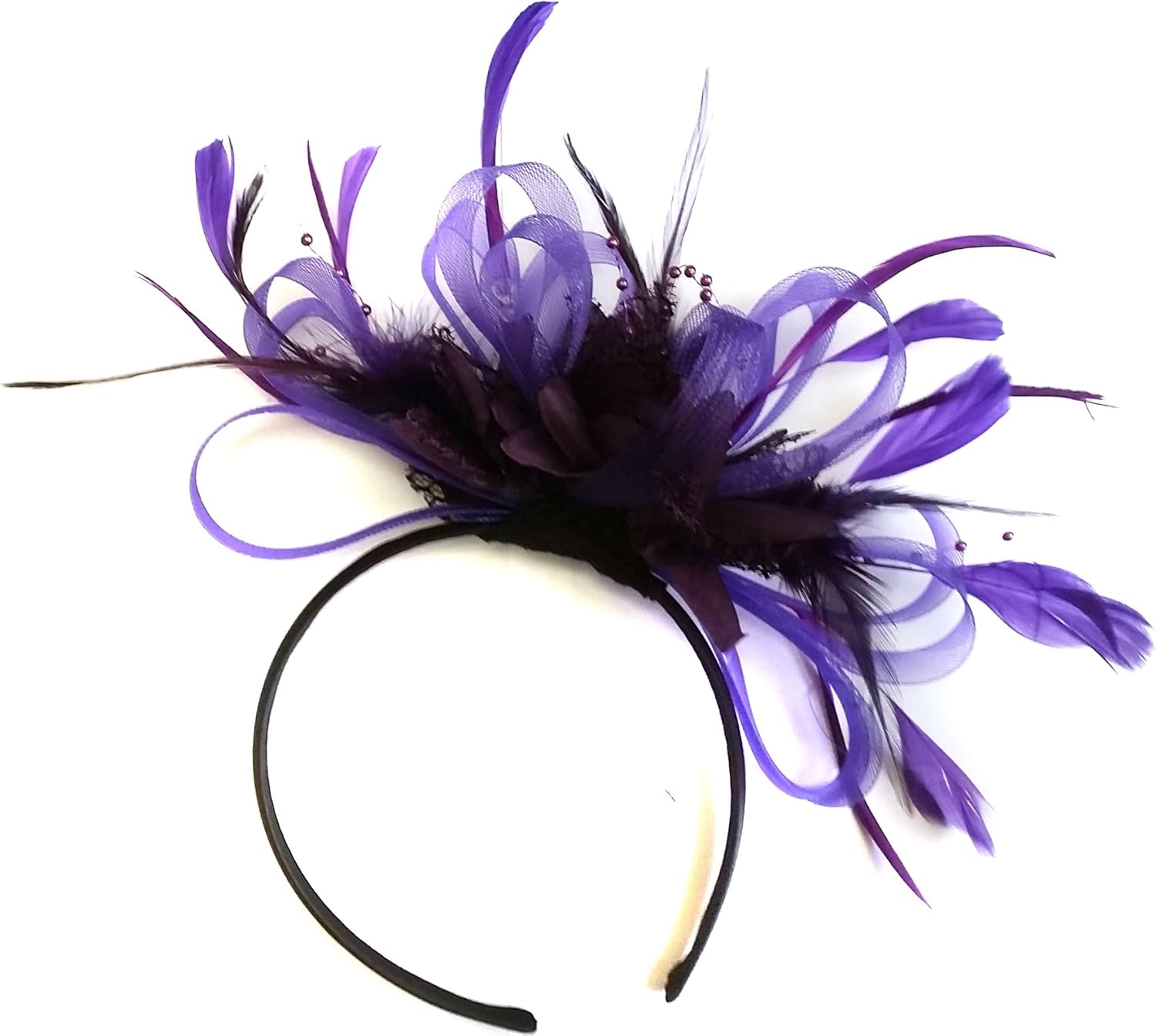 Purple fascinator amazon Clearance
