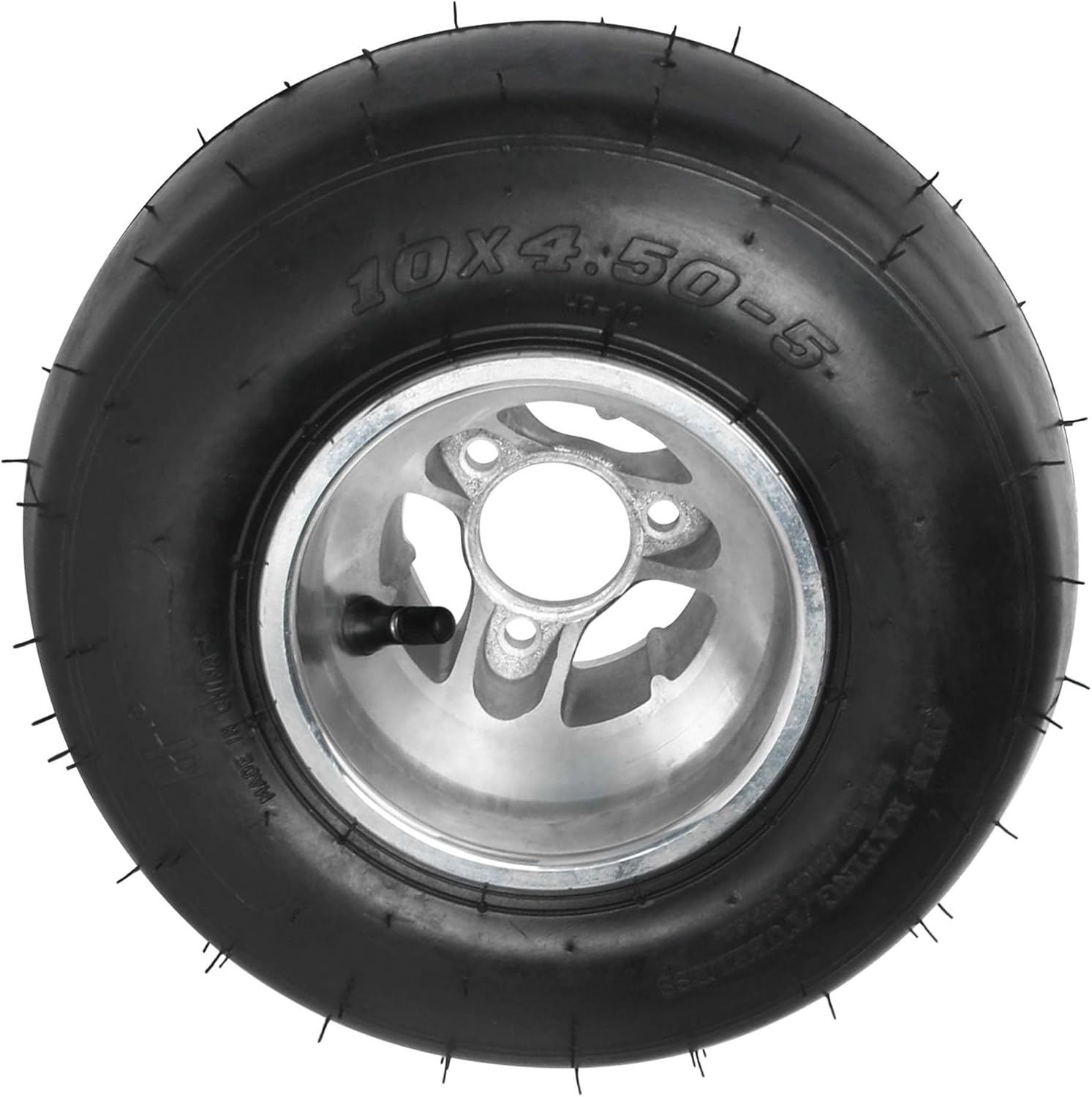 10x4.50-5 Front Wheel Tire with 5" Rim, Tubeless Smooth Slick 4PR for Go Kart, ATV, UTV, Drift Trike, Golf Cart, Quad (1 Pack)