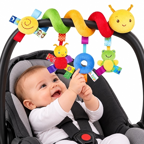 Móbile Centopeia Espiral com Chocalho Brinquedo de Carrinho para Bebê Móbile Centopeia Espiral com Chocalho Brinquedo de Carrinho para Bebê