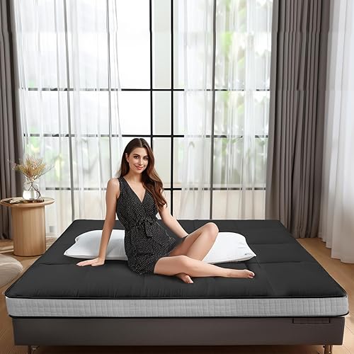 SUNYRISY Colchón futón japonés, colchón plegable grueso, cubrecolchón enrollable para dormir, tapete de tatami, tumbona de suelo, cama de invitados