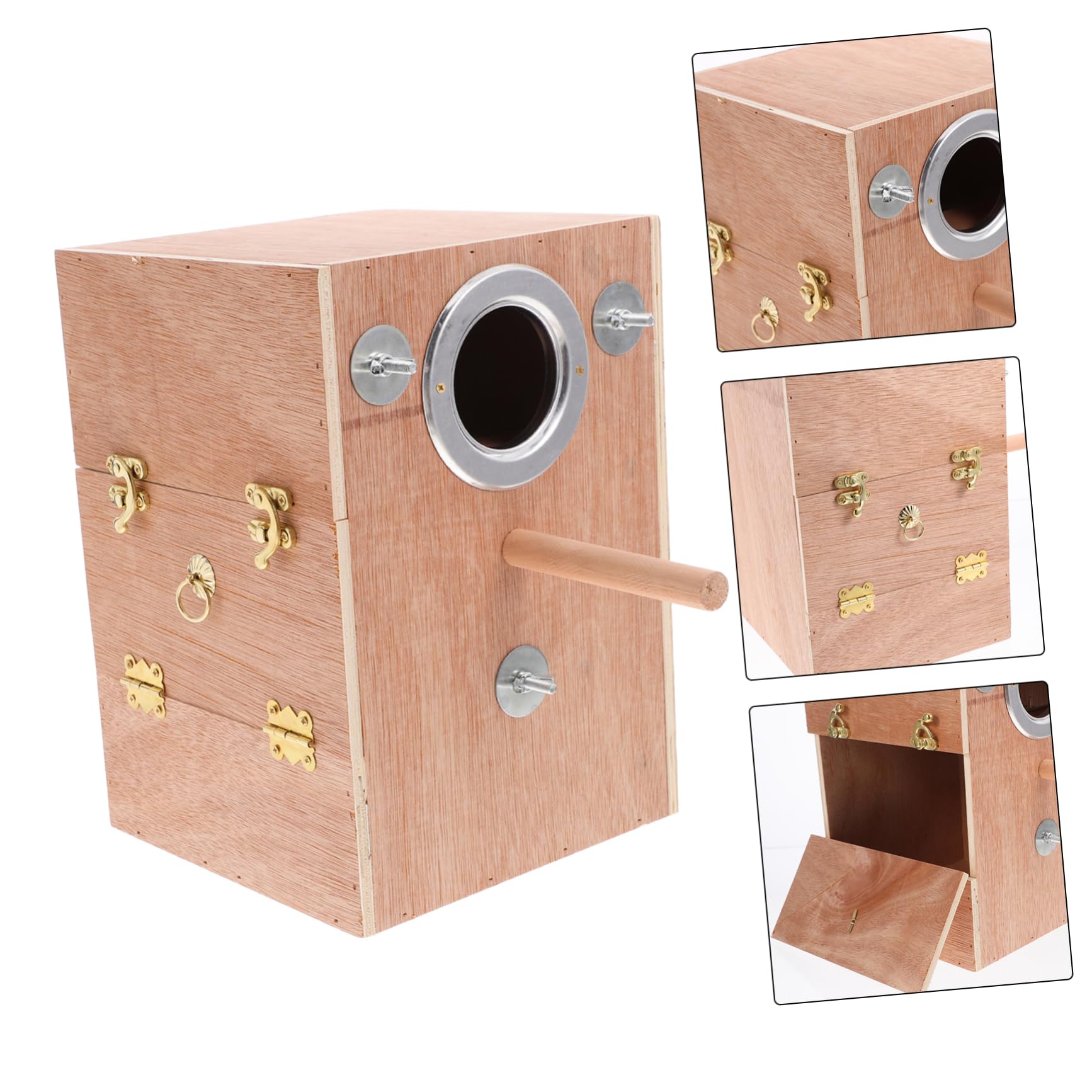 Happyyami Caja De Cría De Madera para Aves Nido Colgante Aislante para Periquitos y Loros Refugio Cómodo y Natural para Jardín y Exterior