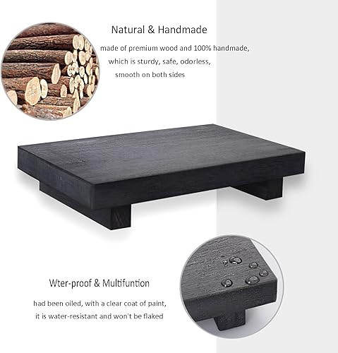 Vista 5 de zoocatia Pequeño Soporte de Bandeja de Madera con Pedestal Estilo Granja para Baño Decoración Soporte Decorativo de Madera para Jabonera de Cocina