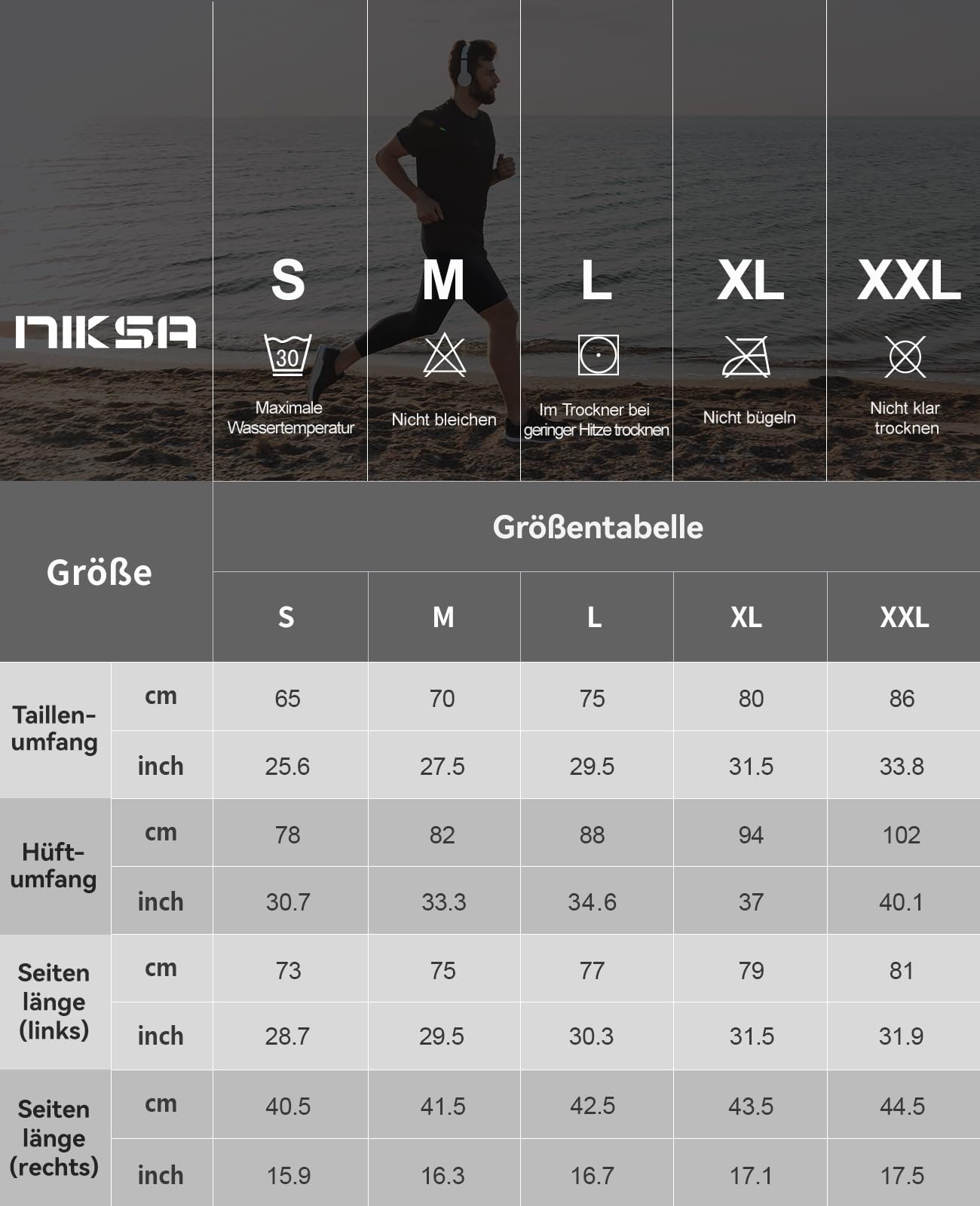 Pantalones de compresión para hombre Niksa 3/4 transpirables multideporte