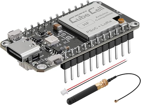 CubeCell Dev-Board Supports Solar Energy Powered, ASR6502 MCU SX1262 LoRa Ultra Low Power Consumption Development Board with 915MHz Antenna Compatible with Arduino