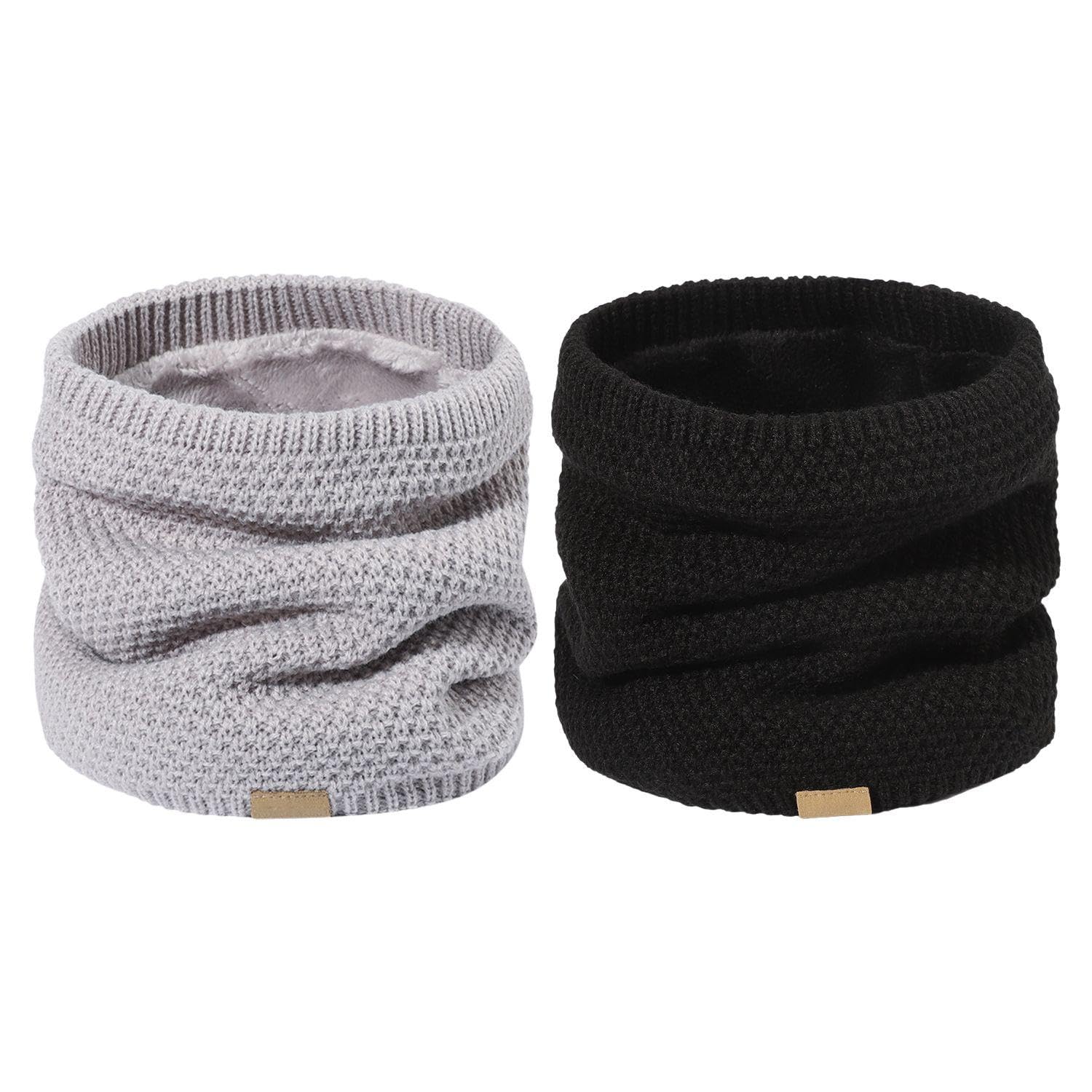 WUFGWBD 2 Pieces Of Velvet Knitted Scarf, Neck Warm Scarf, Windproof Scarf, Suitable For Daily Use, Skiing, Running, And Cycling