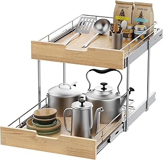 10 Simple Coffee Bar Ideas That Still Feel Designer Approved 33 Pull Out Cabinet Organizer,Heavy-Duty Slide Out Shelf, Wood and Wire Bas...