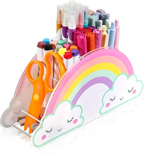 Miniatura 3 de Soporte para lápices para escritorio, soporte acrílico para lápices, arco iris, mesa de escritorio, organizador de escritorio, caja de