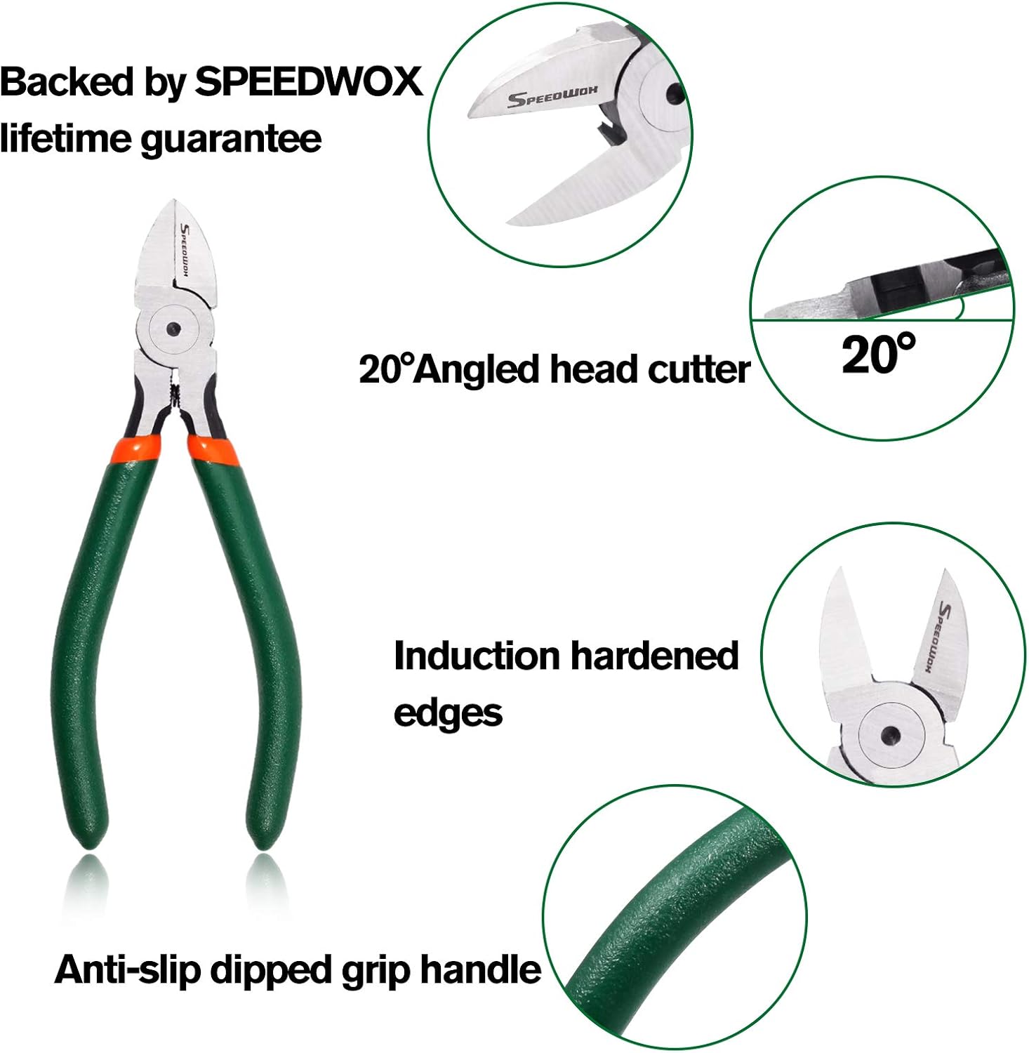 SPEEDWOX Precision Side Cutter 5 Inch Mini Flush Cutters Diagonal Wire Cutting Pliers with Spring Functional Precision Tools for Cutting Electronics Wires Jewelry DIY and Handmade