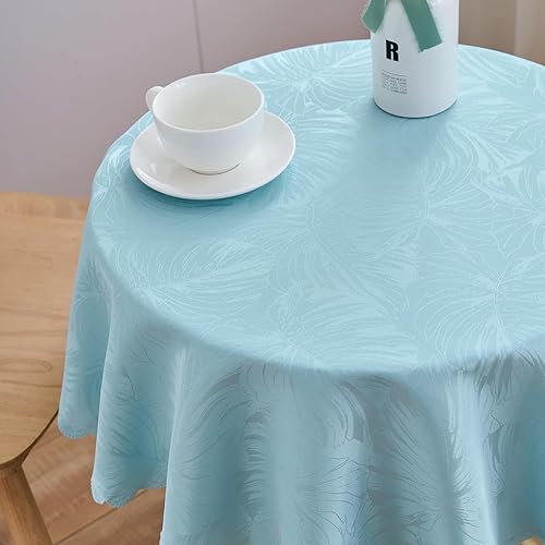 Miniatura 21 de Mantel Redondo Dorado Mantel de Mesa con Patrón de Hojas Borde Festoneado Sedoso Suave Impermeable Lavable 50 Pulgadas Cubierta de Mesa de Tela