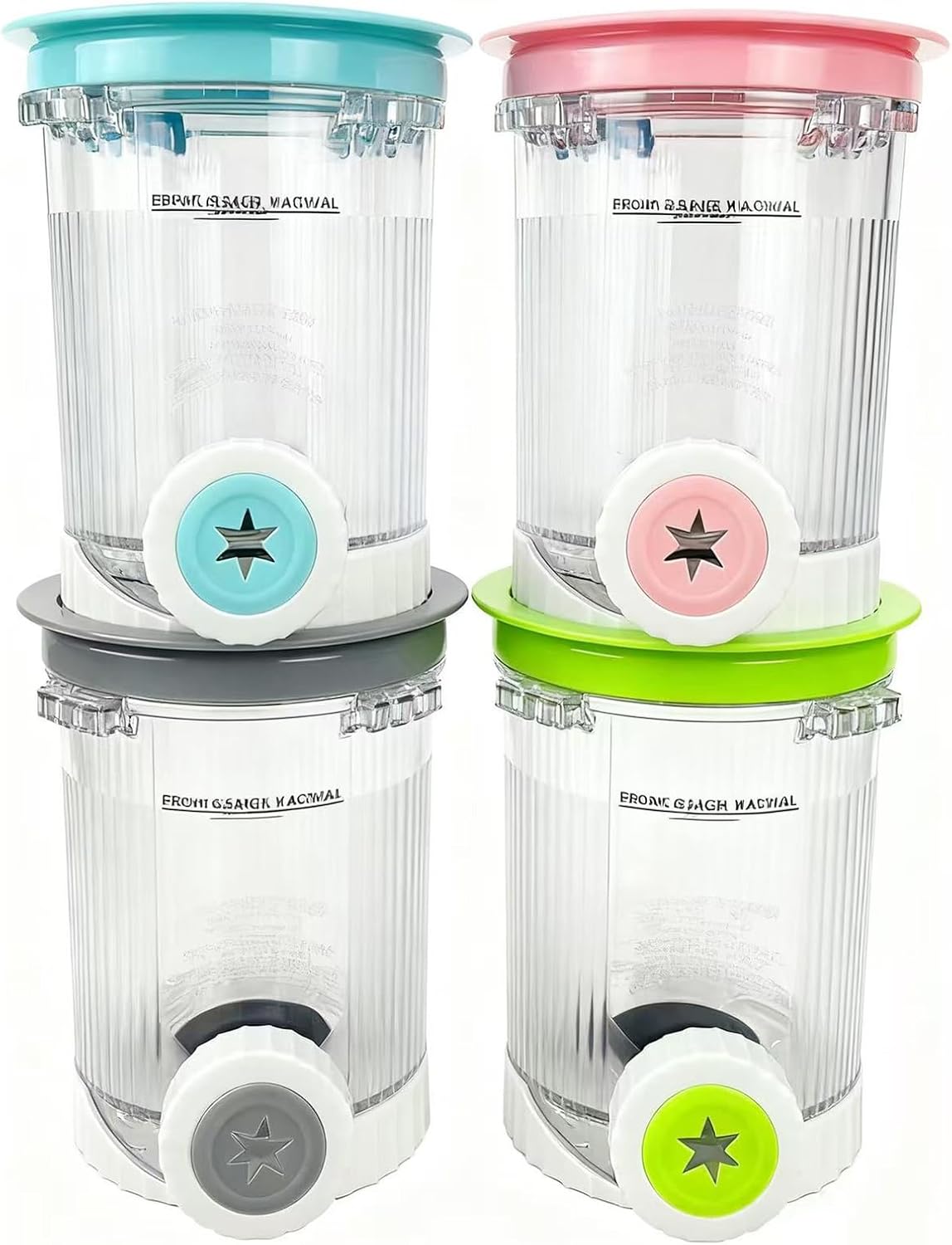 4 Stück Behälter für Ninja Swirl by CREAMi Softeis- & Eismaschine, 480 ml Eisbehälter