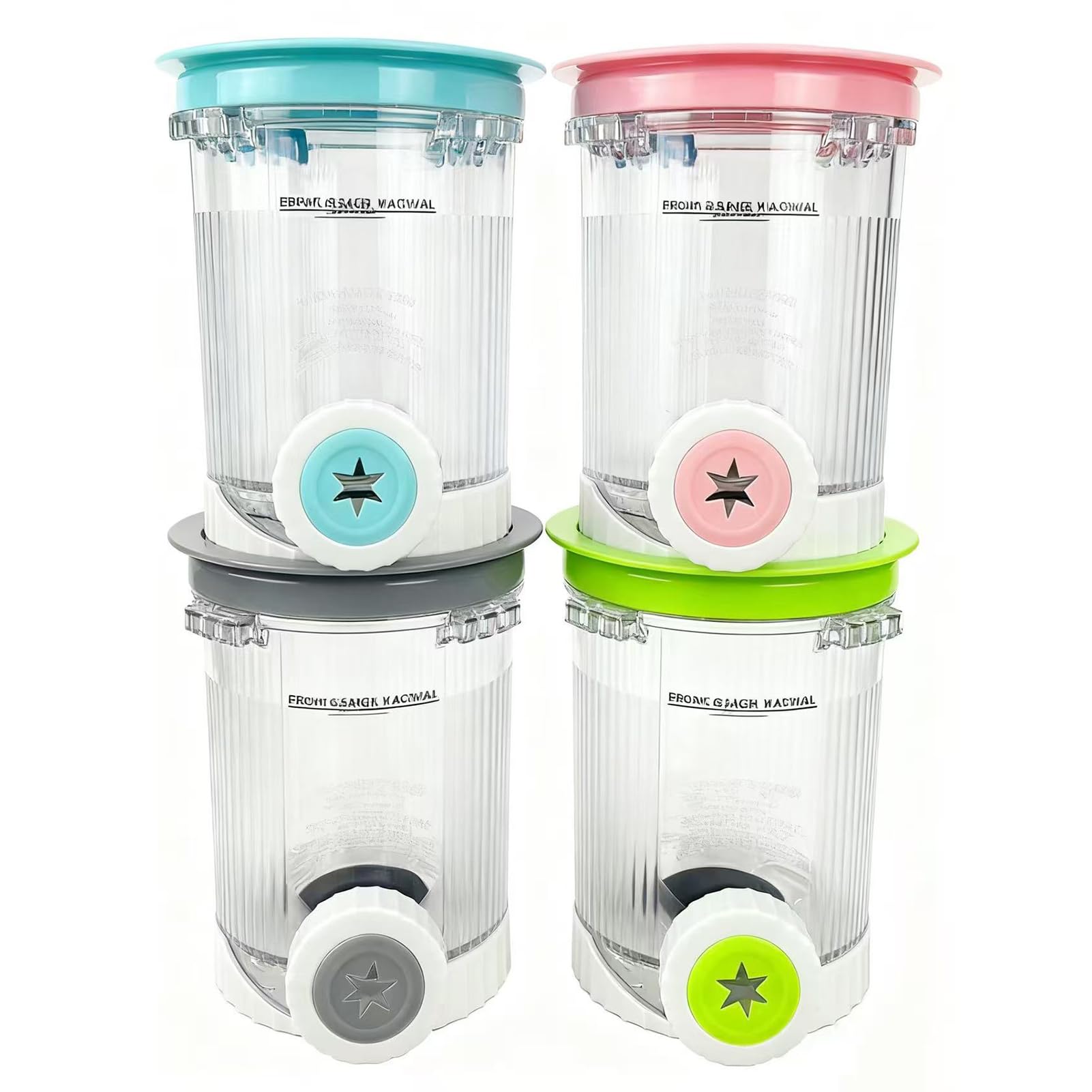 4 Stück Behälter für Ninja Swirl by CREAMi Softeis- & Eismaschine, 480 ml Eisbehälter für NC701EU Zubehör für Ninja Creami BPA-frei, spülmaschinenfest