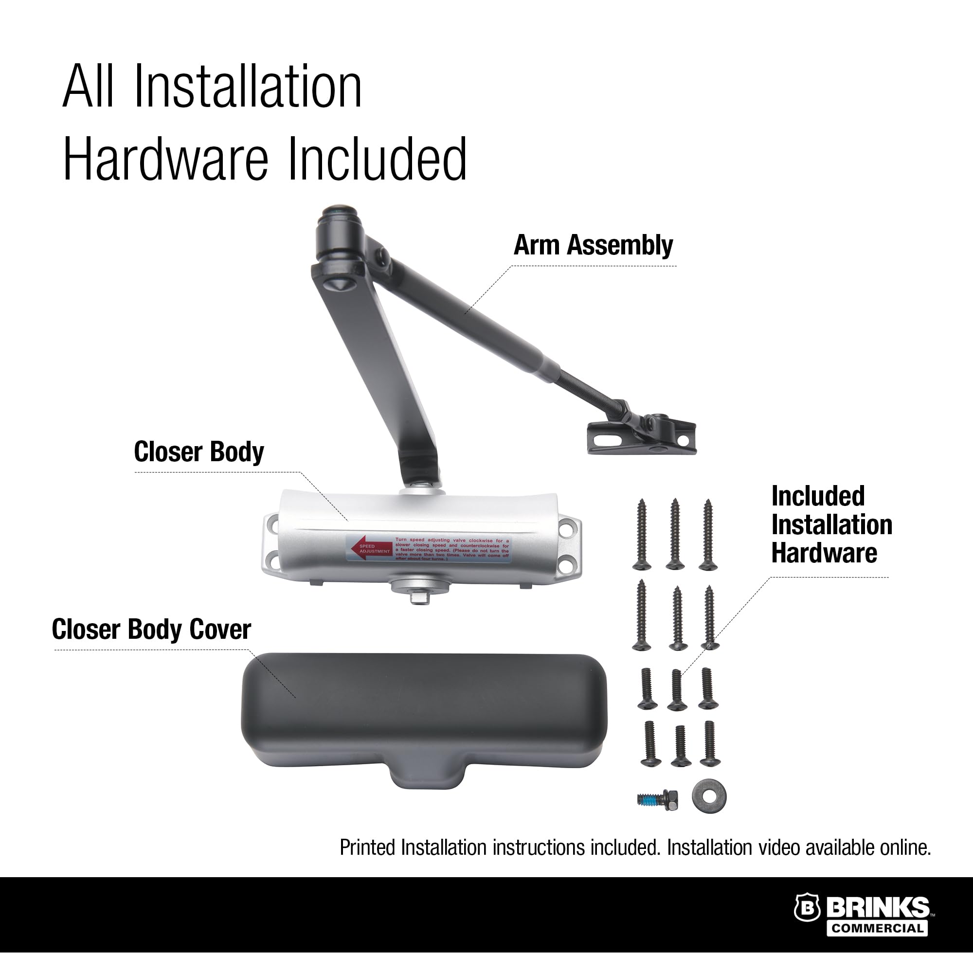 Heavy Duty Residential Door Closer UL Listed, (Matte Black) — Amazon image 6