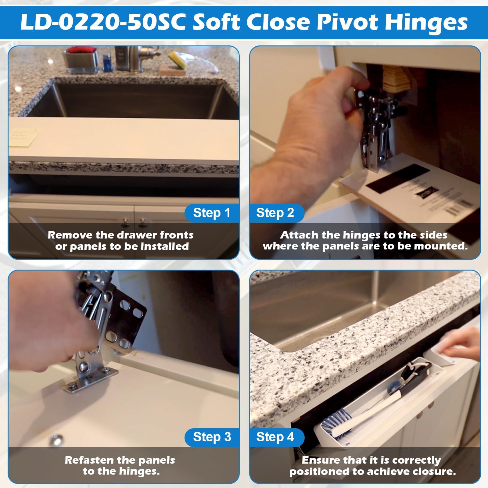 Soft Close Hinges - Cabinet Door Hinge Set -4 Soft Close Hinges - Cabinet Door Hinge Set -4