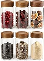 Vista 14 de Juego de 2 tarros de vidrio de 10 onzas de grado alimenticio con tapas de madera de acacia resistentes, sellables e impermeables, transparentes