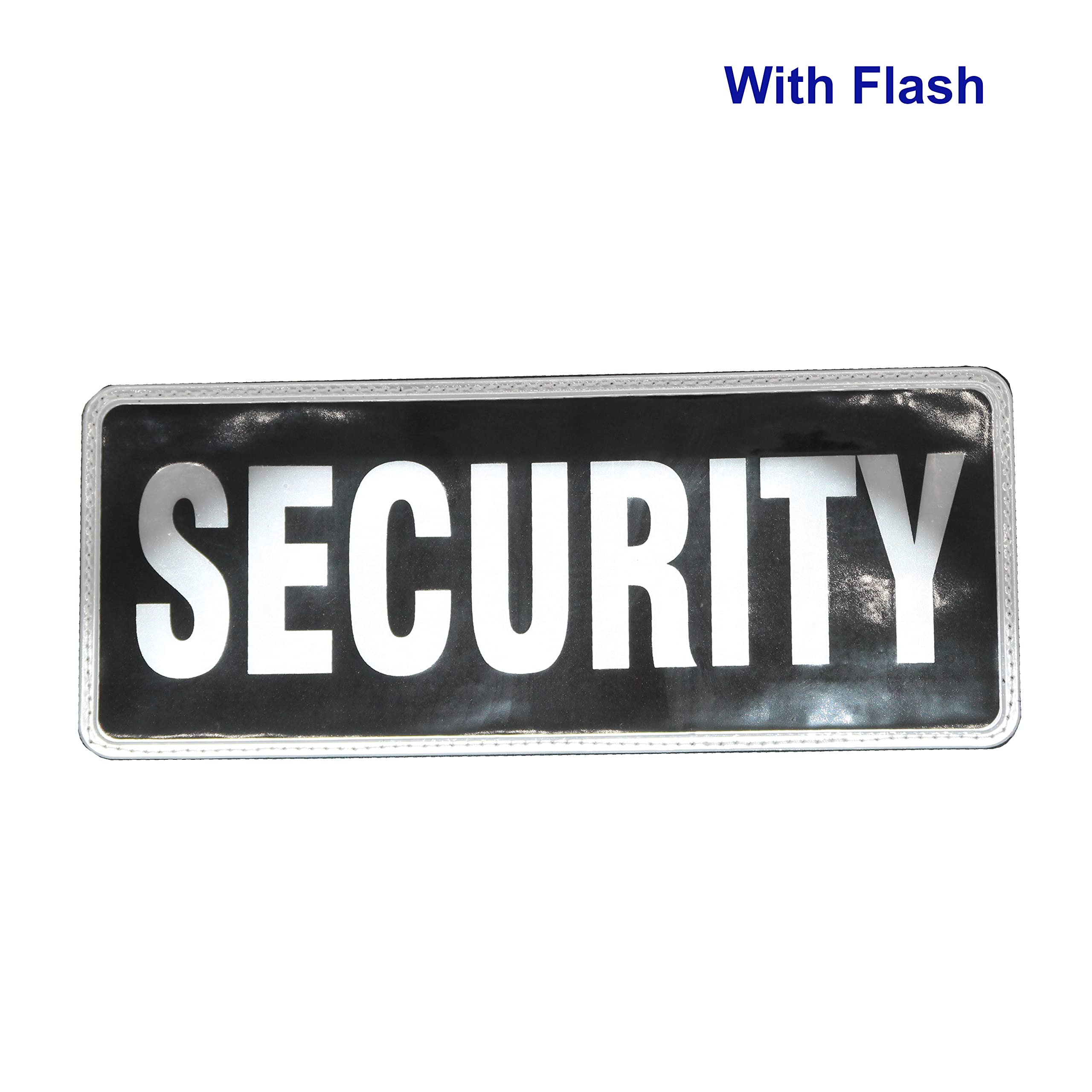 Large Black Reflective Security Badge with Velcro, 9.72 x 3.94 inches - Image 3