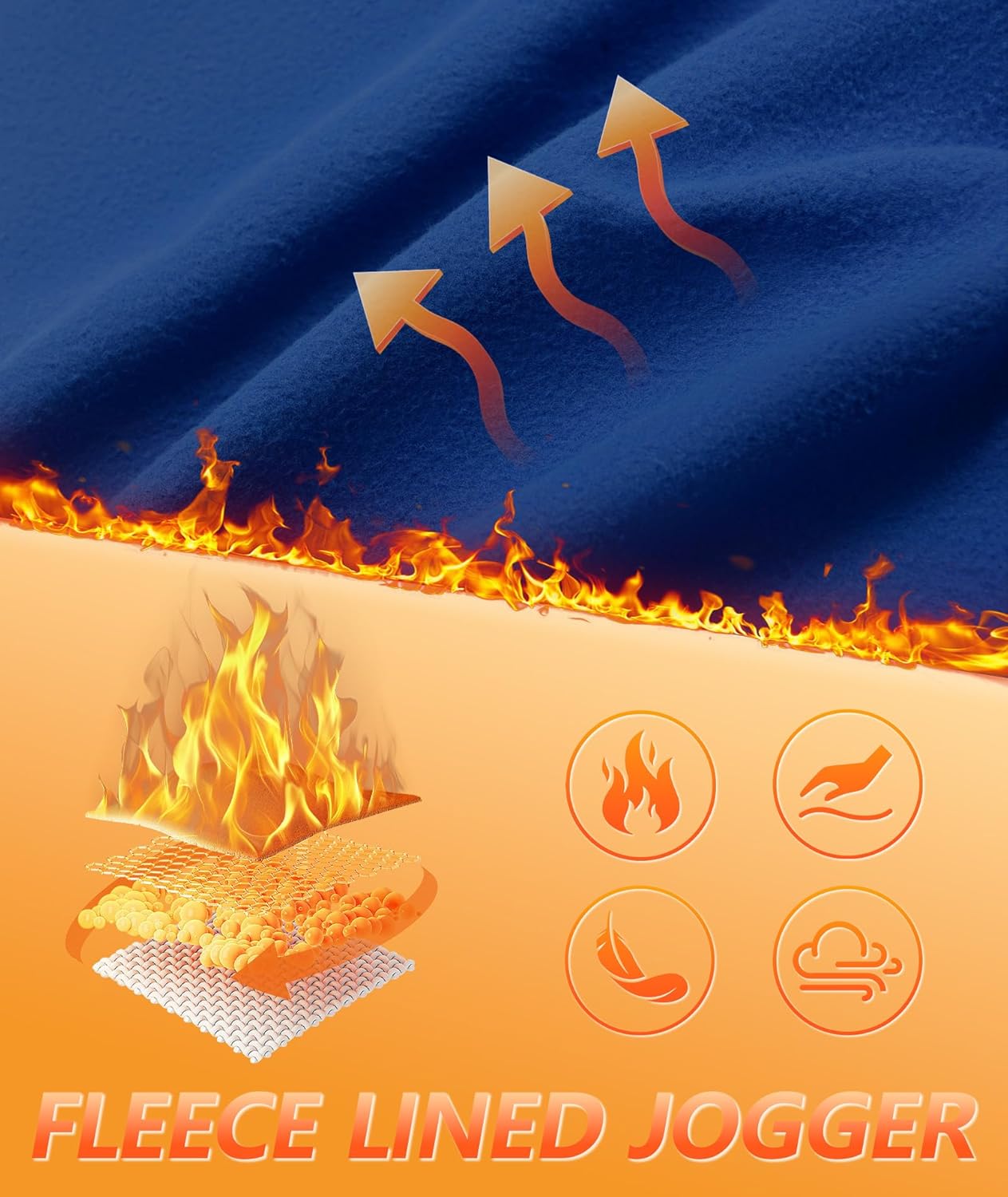 ZITY Mens Fleece Joggers Warm Winter Sweatpants with Zipper Pockets Workout Running Athletic Pants - Image 4