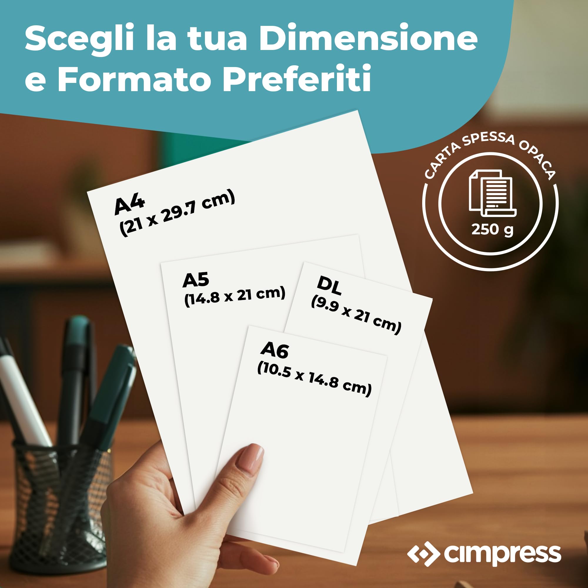 Cimpress Volantini Personalizzati A5, Stampa Fronte Carta Opaca, Confezione 250
