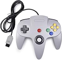 KIWITATA Classic Wired N64 Controller - Retro Gray Joystick Gamepad for Nintendo 64 Console, Precise 3D Analog Stick & Rumble Pak Compatible