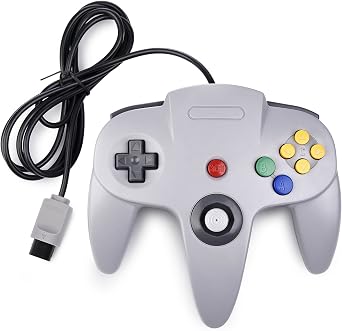 KIWITATA Classic N64 Controller, Retro N64 Wired Remote Joystick Gamepad Controller Compatible with N64 Video Game System Console Gray