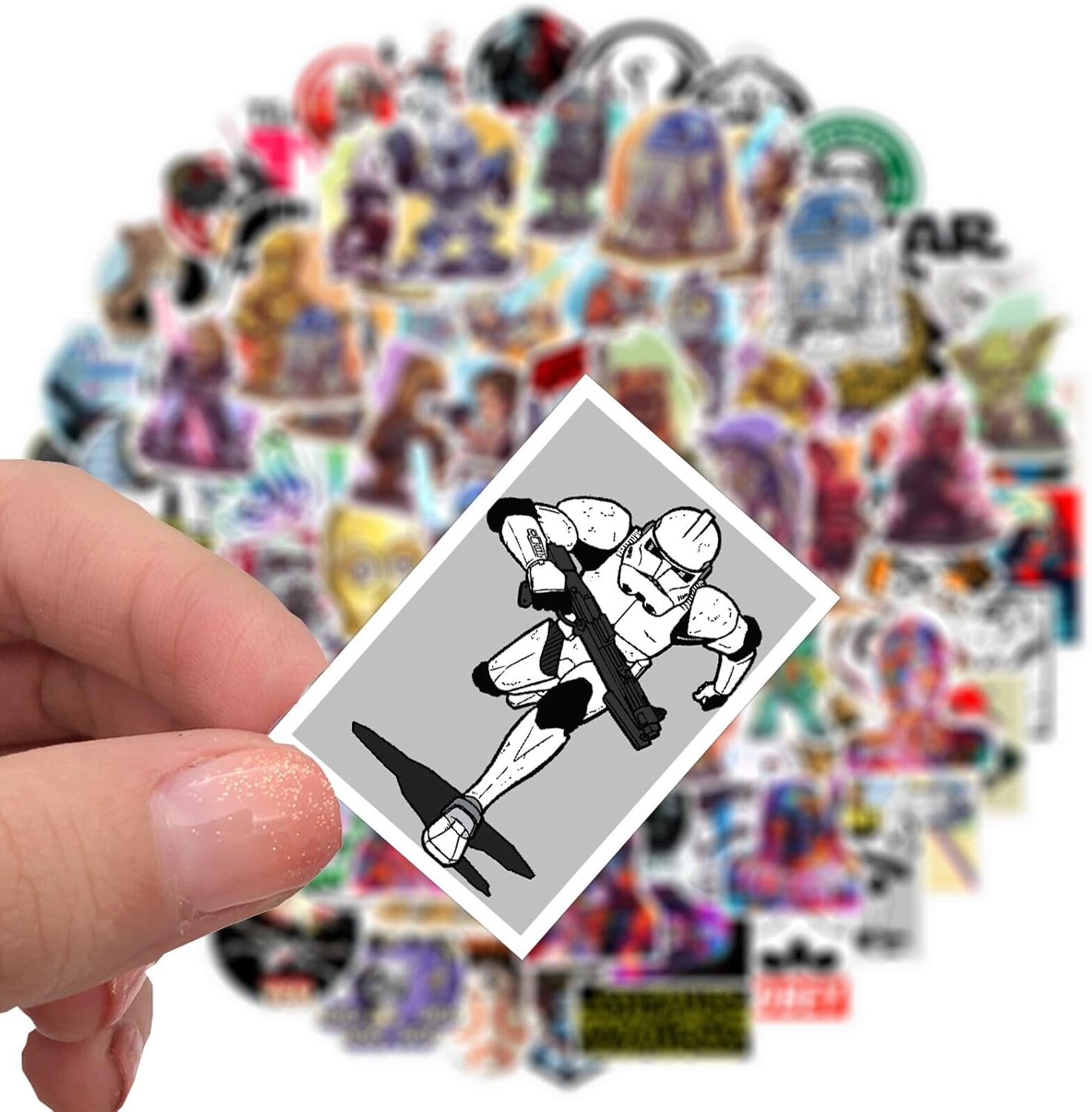 100PCS Star Wars Stickers Cool Stickers Pack Cartoon Cool Character Movie Deals Waterproof Vinyl Water Bottles Laptop Movie Sticker for Party Décor (XQ100) - Image 5