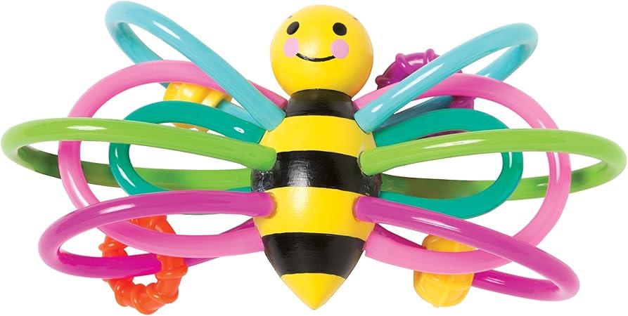 Amazon Manhattan Toy Winkel Bee マルチカラー ガラガラ 感覚歯ザー 赤ちゃんと幼児用 がらがら ラトル おもちゃ