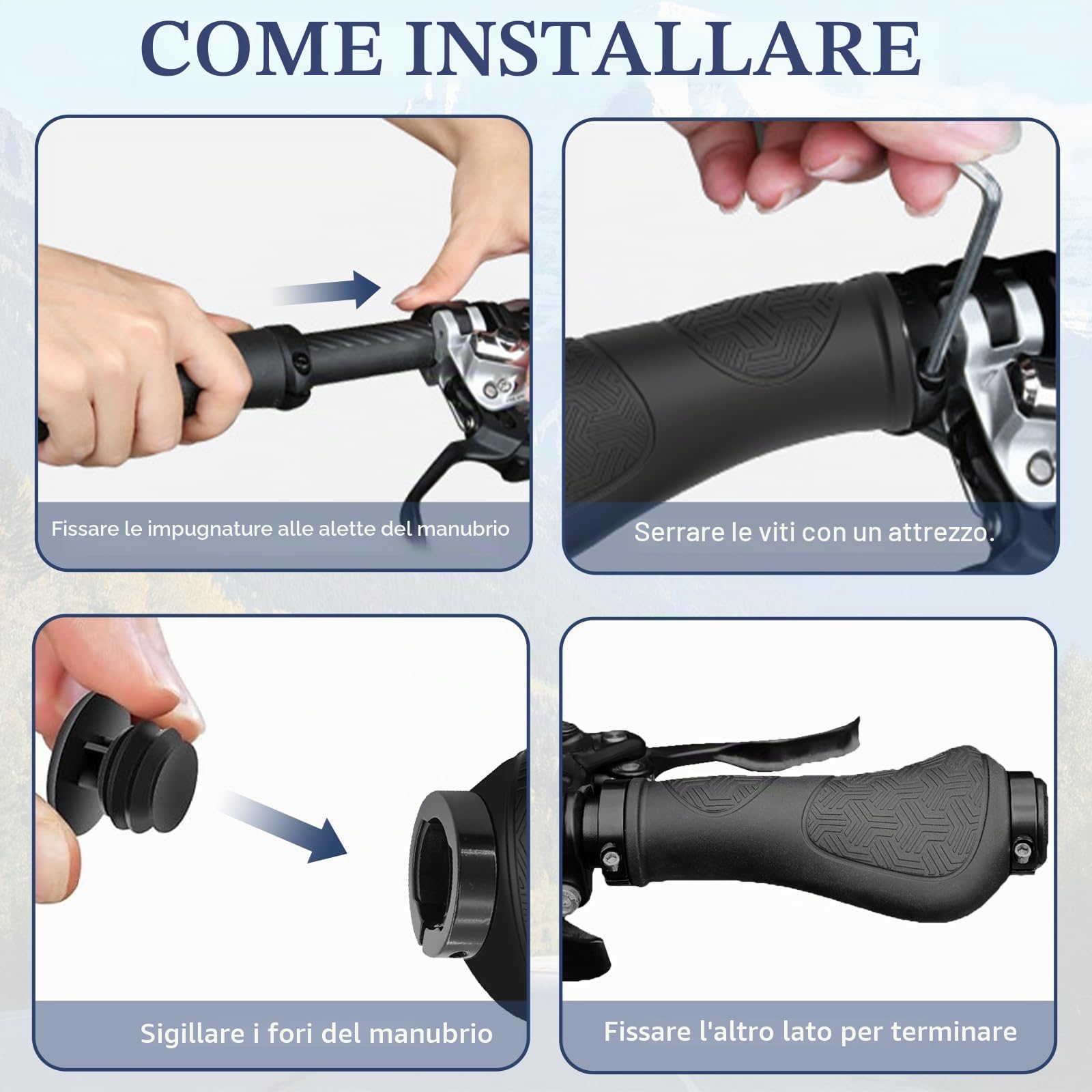 Impugnature per Biciclette, Manopole Bici Ergonomici,Manubrio Bici Antiscivolo