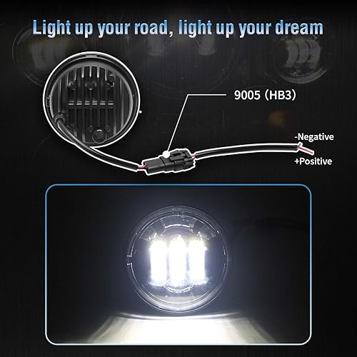 Miniatura 4 de LX-LIGHT 4.5 pulgadas negro LED auxiliar punto niebla luces paso lámpara para motocicletas proyector conducción lámpara