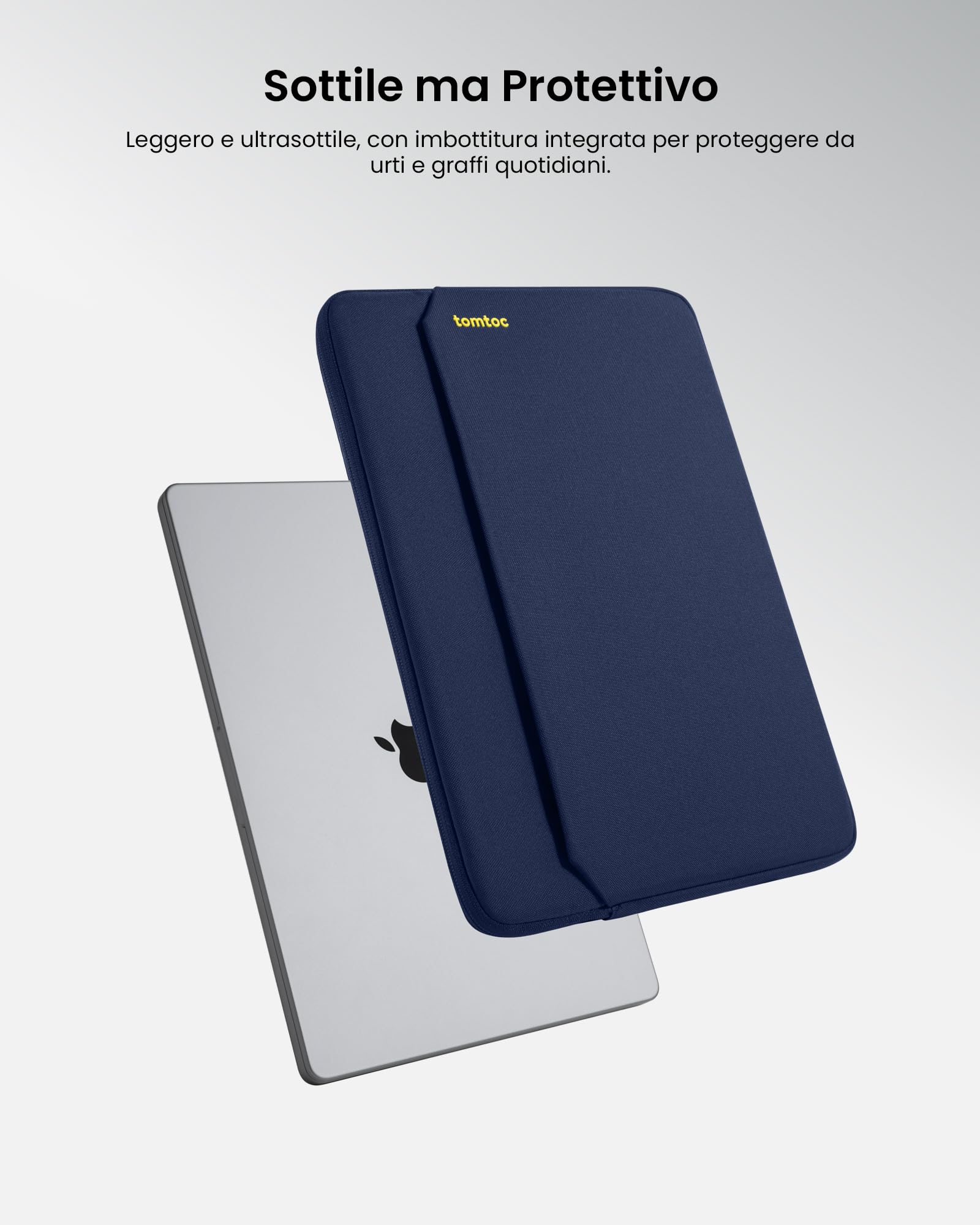 tomtoc Custodia Ultra Sottile per 13 Pollici MacBook Air M5/A3449 2026, M4/M3/M2/M1/ 2025-2018, 2026 13" MacBook Neo A18 Pro, 13" MacBook Pro M2/M1, Custodia per Laptop Adatta 13" Surface Pro 11