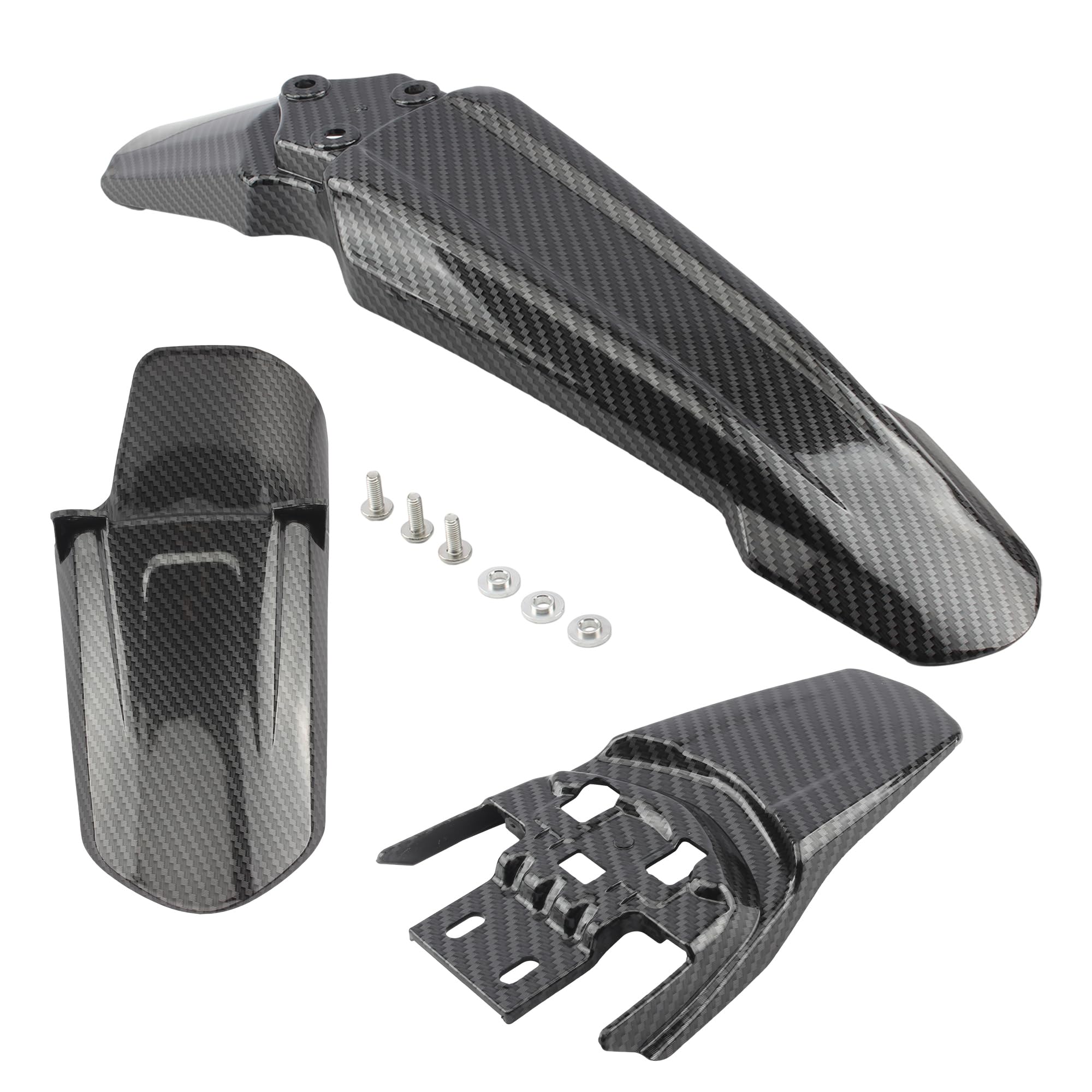 Surron Front Rear Fender Set,3pcs Shock Front Rear Mud Guard For Sur Ron Light Bee Segway X/S X260 X160 Imitation Carbon Fiber