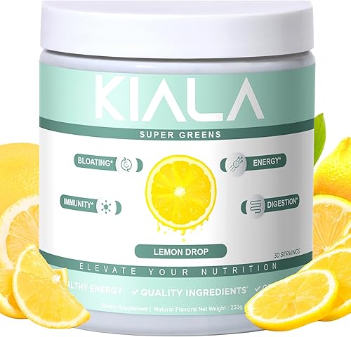 Miniatura 6 de Kiala Nutrition Super Greens - Polvo de superalimento en polvo, espirulina y verduras orgánicas que apoya la salud intestinal, deshincha para