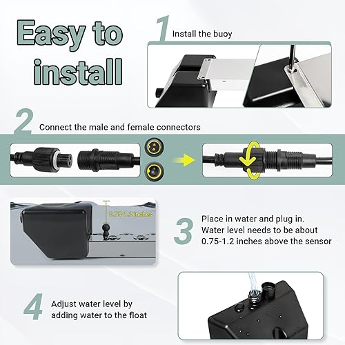 Miniatura 5 de Toriexon Nebulizador ultrasónico de 12 cabezales, fabricante de niebla ultrasónica con flotador, 304.3 fl ozH Mist Maker Fogger con fuente de