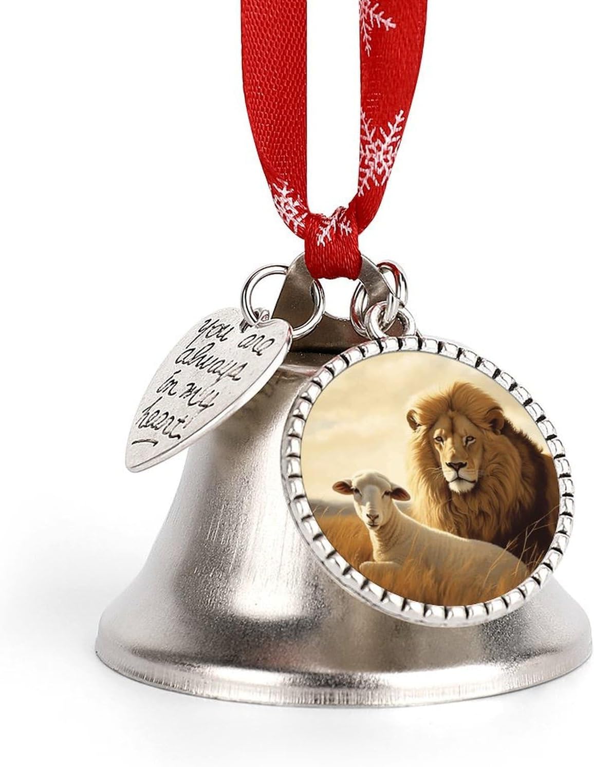 Lion Sheep Christmas Bells Ornaments Tree Jingle Bells Decors Xmas Silver Bell Hanging Decoration Pendants for Weddings Parties Christmas Wreaths