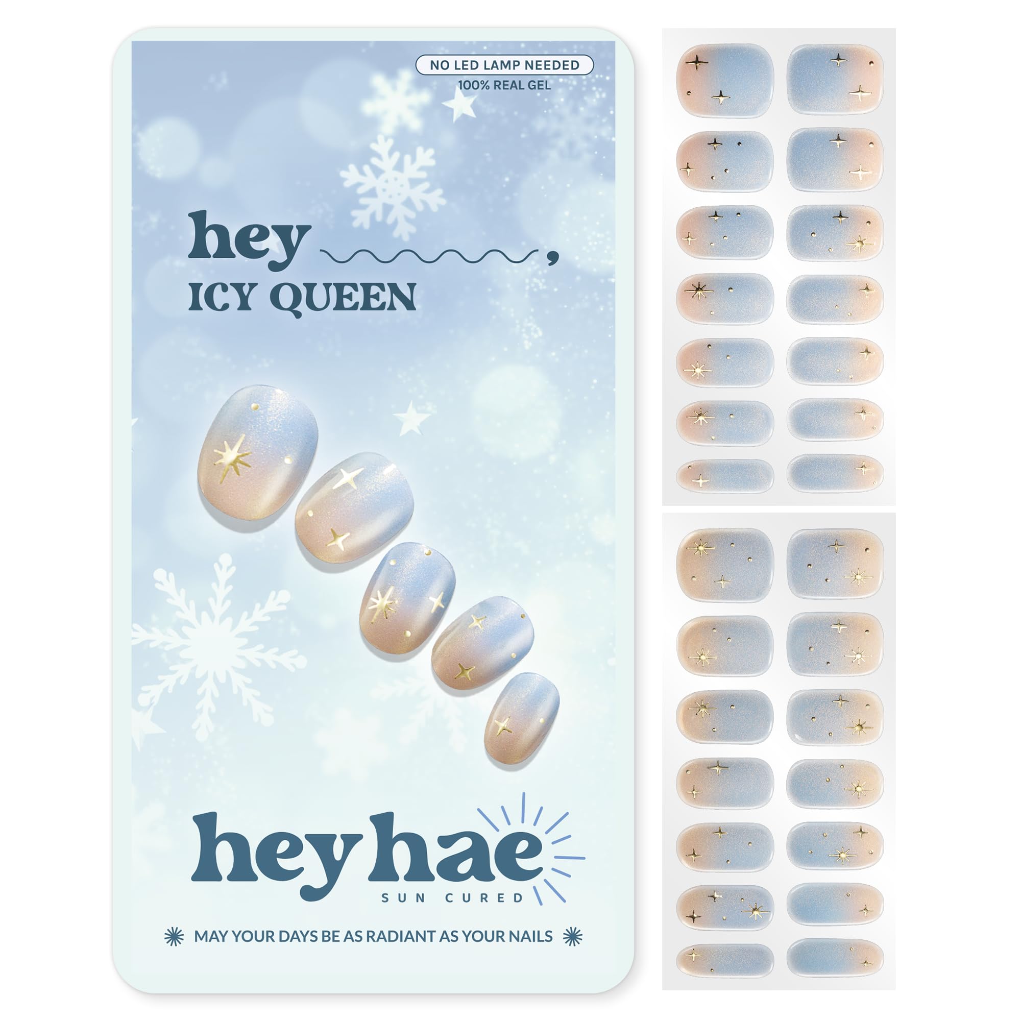 Heyhae Semi Cured Gel Nail Strips - Hey, Icy Queen