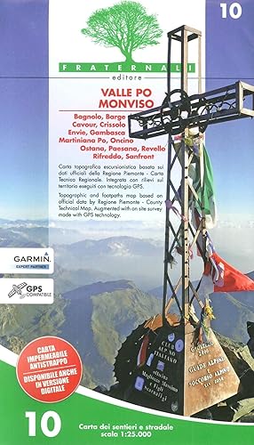 Carta n. 10. Valle Po, Monviso. Carta dei sentieri e stradale 1:25.000 [Lingua inglese]