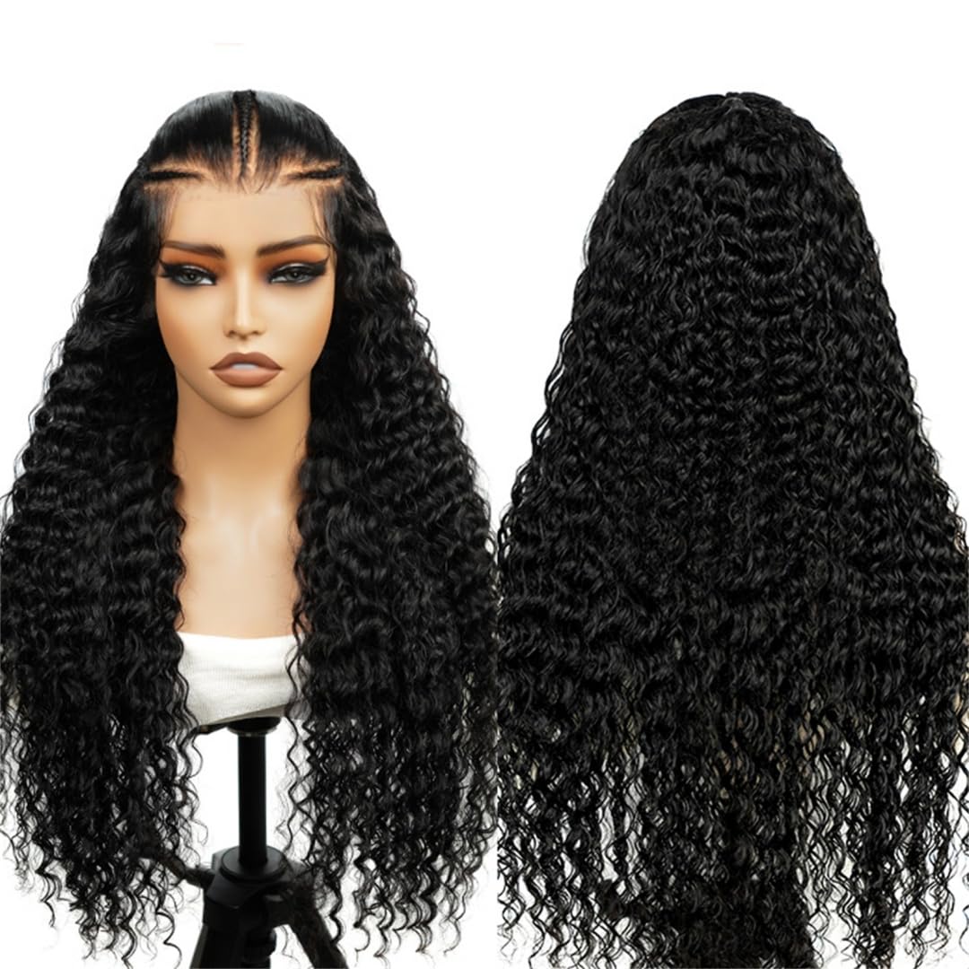 Wiggins 250 Density Water Wave Lace Front Wigs Human Hair Glueless Wigs Human Hair Pre Plucked Pre Cut Water Wave 13x4 Lace Front Wig Human Hair