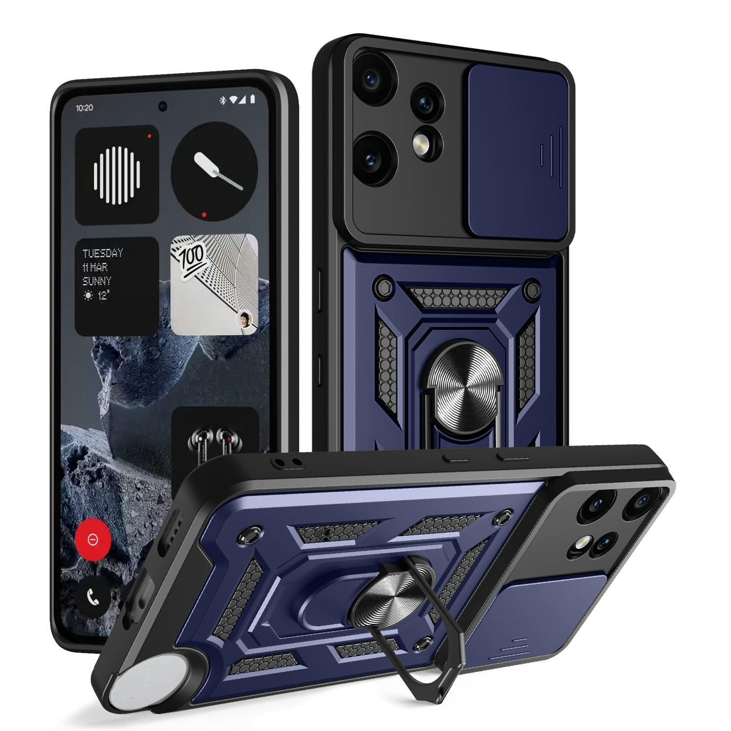 Coque de protection Nothing CMF Phone 2 Pro bleu avec protège objectif photo - 8