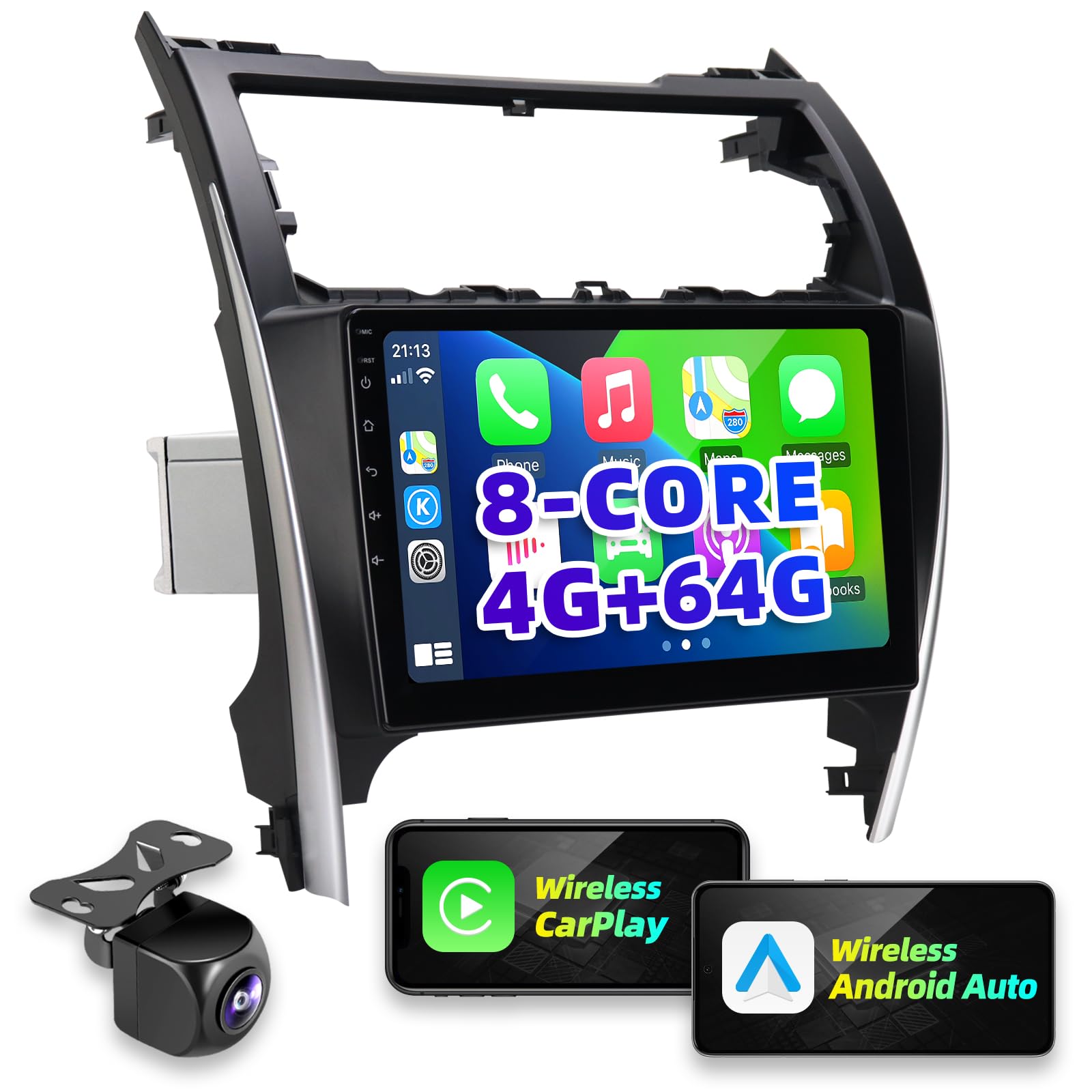 Crownyu 8 Core 4+64GB Android Radio for Toyota Camry 2012-2014