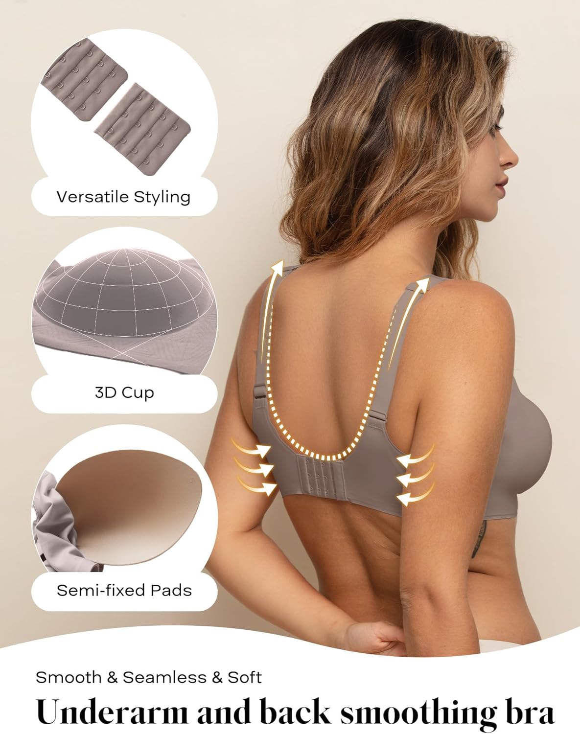 COMFELIE Wireless Bra Seamless Comfort Everyday Bra for Women, Breathable Seamless Bra with Scallop Edges - Image 4
