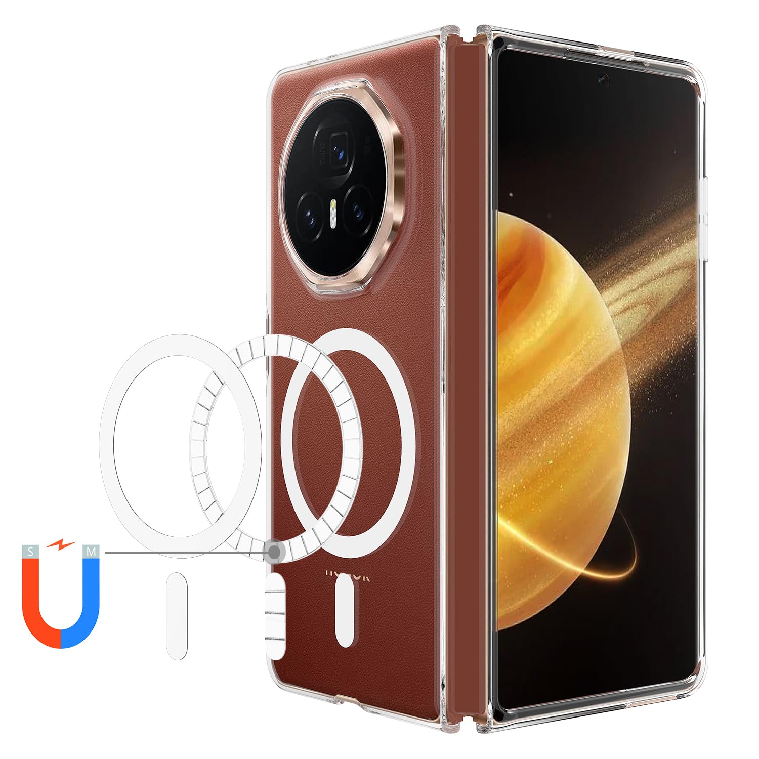 Coque Honor Magic V3 Avec Protection écran Intégrée - PC Rigide + Verre Trempé - Protection Complète, Charnière Fine - 6