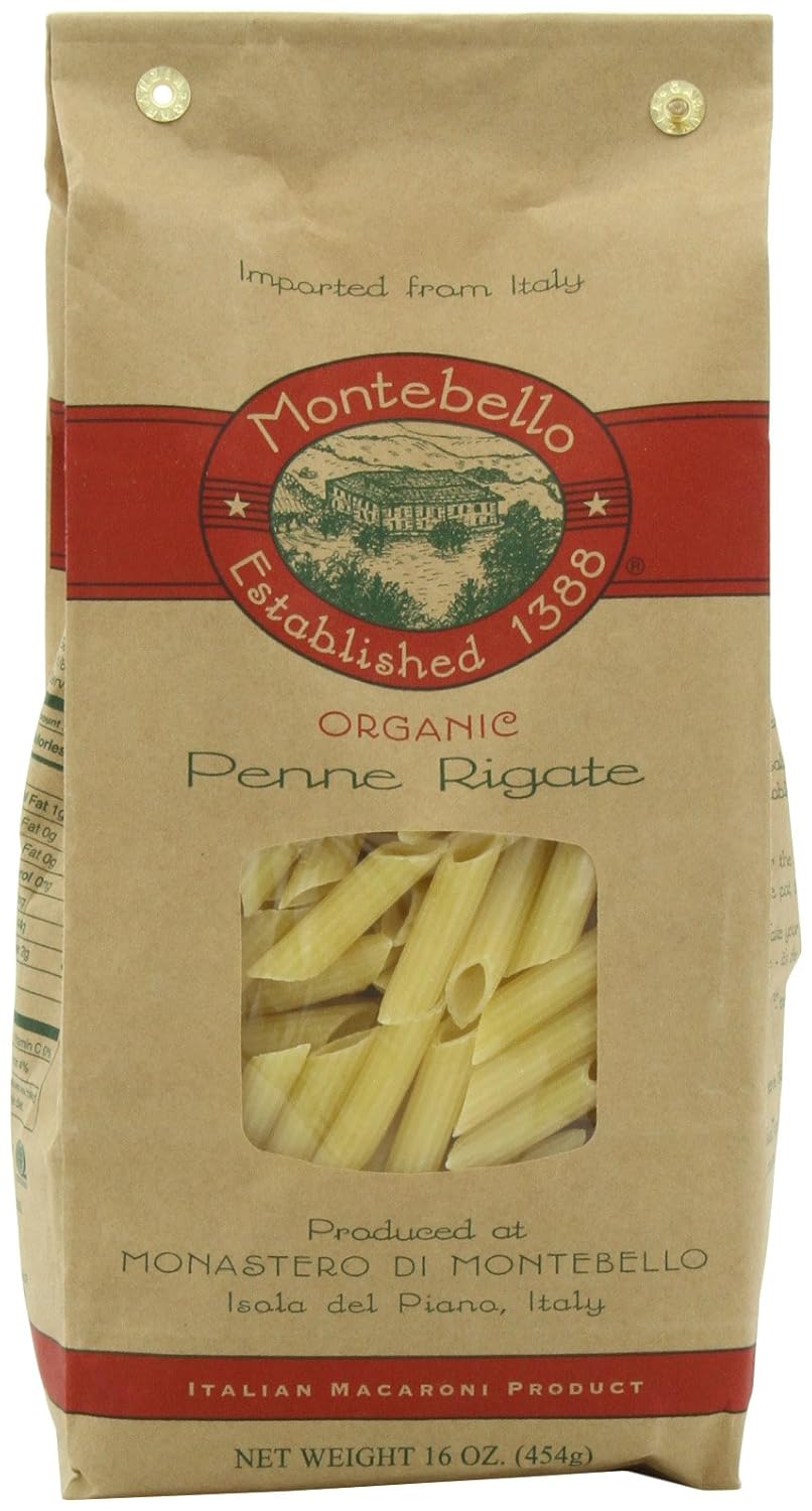 Montebello Organic Penne Rigate, 16 Ounce, 5 Count