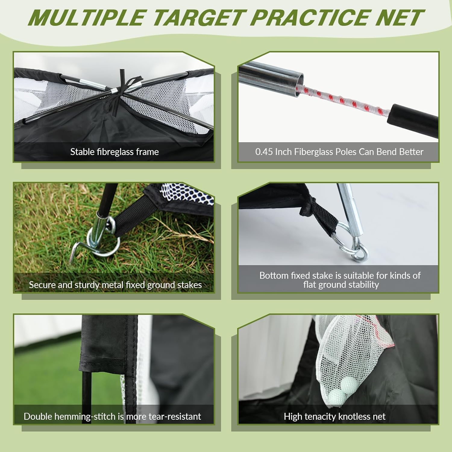 Golf Net, 10x7FT Golf PracticeNet with Swing Mat, Golf Hitting Net for Backyard Driving, Indoor/Outdoor Training Chipping Aid Nets with Targets, Gifts for Men/Dad/Him