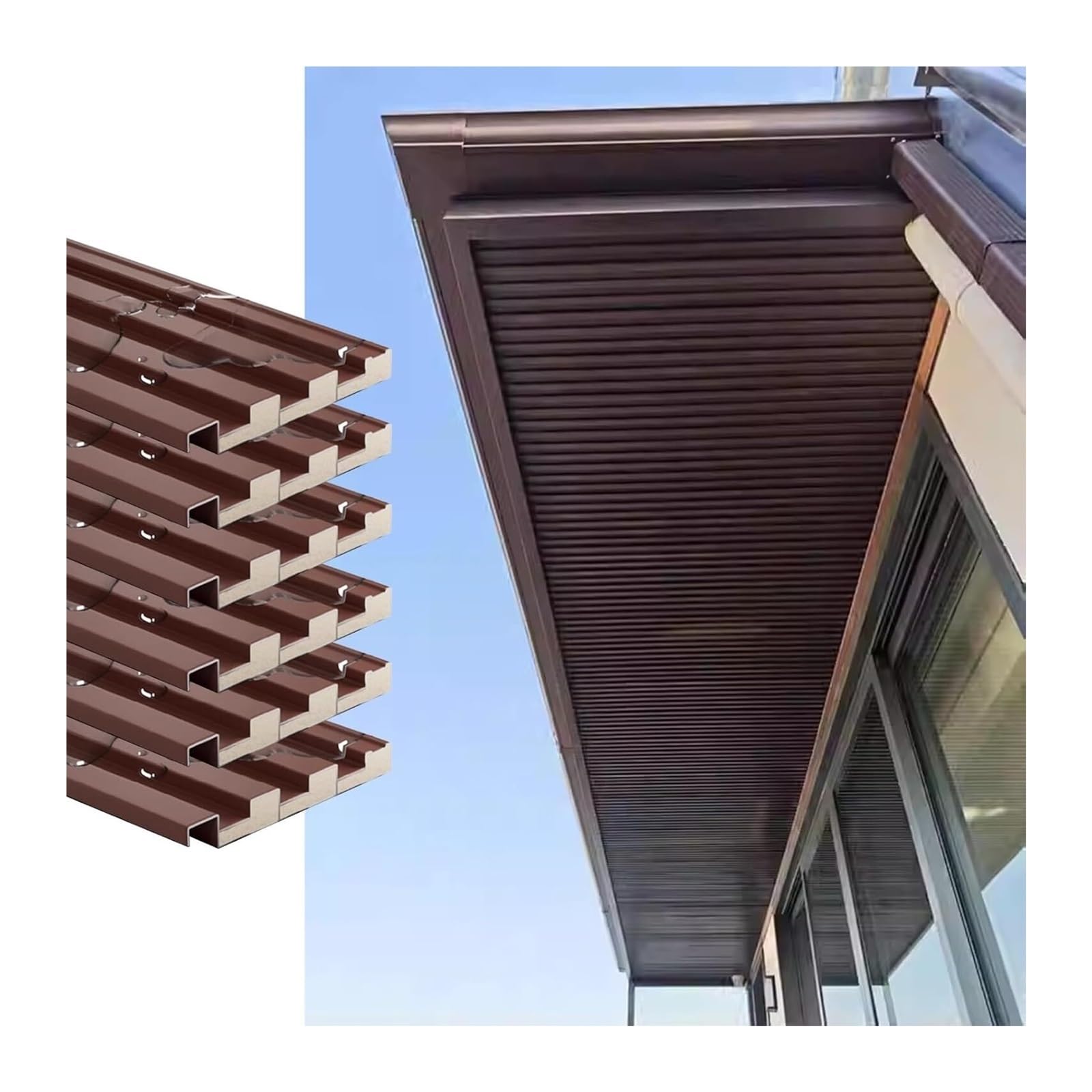 Btyqkzvpm W-0.15M/0.5Ft Aluminum Roofing Panels, Aluminum Corrugated Roof Cover Panelspc Of 6 2.6-4.9 Ft Long Outdoor Use(L- 1.4M/4.6Ft)