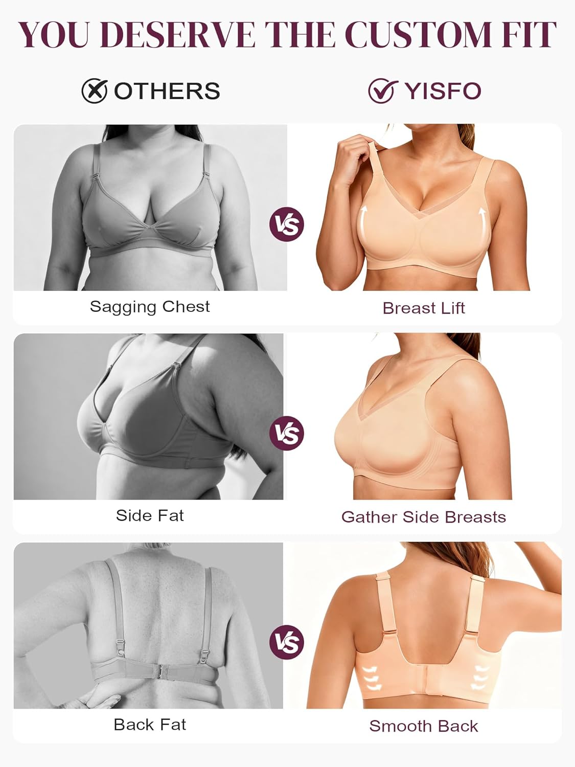 Wireless Jelly Push Up Full Coverage Bras for Women V Mesh Seamless No Underwire Comfortable Tshirt Bralettes - Image 5