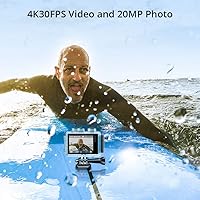 Vista 3 de AKASO Brave 6 Plus Native 4K30FPS 20MP Cámara de acción WiFi con pantalla táctil EIS 4X Zoom Control de voz Control remoto Cámara submarina de 131